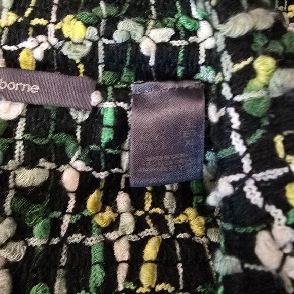 Vintage Green  Yellow Textured Tweed Button-Up Jacket old money elegant classic - Picture 8 of 11